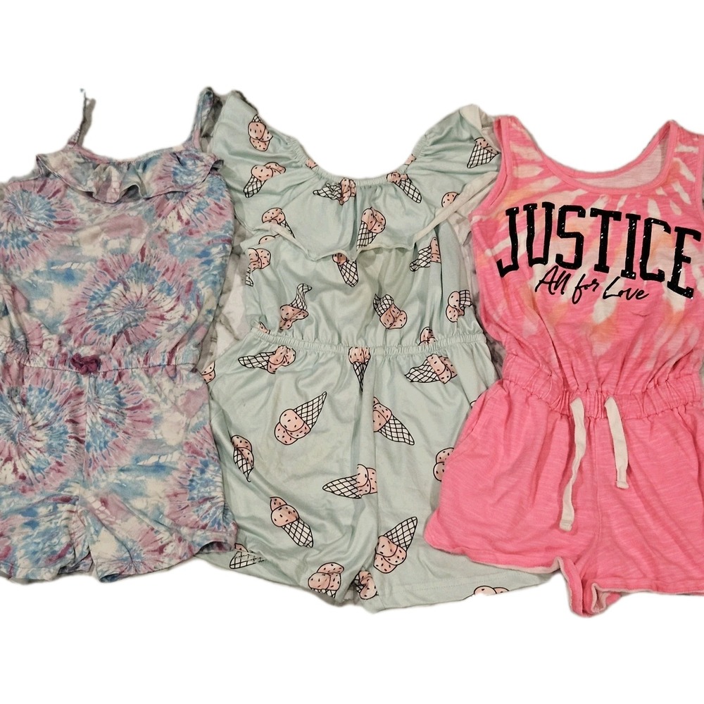 Girls Romper Bundle Size 5 &‎ 63 PC Play Lot Justice Wonder Nation Marie Nicole